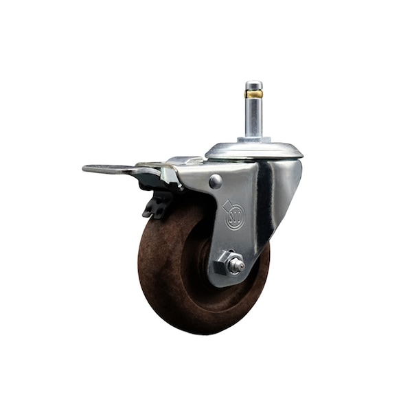 Service Caster 3.5'' High Temp Glass Filled Nylon 7/16'' Stem Caster with Total Lck Brake SCC-GRTTL20S3514-GFNSHT-716138 - main